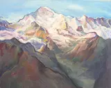 Alpine landscape by Rita Smith, oil on canvas, sold Aug 2025