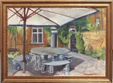 Beneath the parasol by Sophy Bristol, oil on canvas, offered Aug 2025