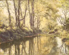 Autumn Lamorna by Denys Law, oil on canvas, sold Aug 2025