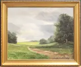 Meadow pathway Oil by Jonathan Abdey, Oil on canvas, signed and dated [19]71, sold Aug 2025