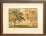 Woodland landscapes a pair by William James Ferguson, watercolour, sold Aug 2025