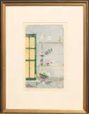 Pink Roses' coloured etching by Whitney Brooks Hansen, etching, offered Jul 2025