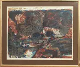 Cumbrian landscape' colour lithograph by Hubert Kim Kempshall, 1975, lithograph, sold Jun 2025