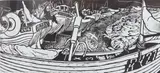 Hastings Beach by Ben White, linocut, offered Jun 2025