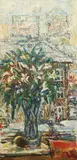 Winter still life with a vase of lilies by Irina Klyushkova, 2007, oil on canvas, sold Jun 2025