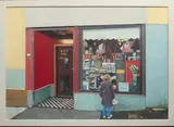 The Hillfoot Cafe by Jayne Stokes, acrylic and collage, sold Jun 2025