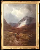 In Glen Etive' oil on canvas by Henry Hadfield Cubley, 1897, oil on canvas, sold Jun 2025