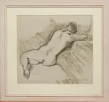 The Next Pose' pen and ink, charcoal and oil pastel by Anita Skjold, ink, sold Jun 2025