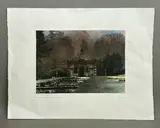 Temple in spring mist, Chatsworth (The Water Gardens 1987) by Jennifer Dickson, etching, sold Jun 2025