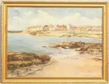 The harbour, Portballintrae, Co Antrim oil on board by M. Whittington, oil on board, offered May 2025