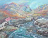 Arran Islands coastal landscape by Rita Smith, oil on board, sold May 2025