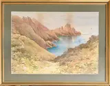 A cove on Sark  Watercolour by Ethel Sophia Cheeswright, Watercolour signed lower right, sold May 2025