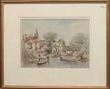 Pulls Ferry by Arthur E. Davies, watercolour, sold May 2025