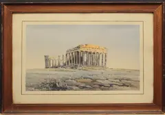 The Parthenon by Angelos Giallinas, watercolour, sold May 2025