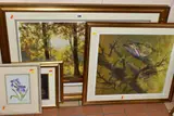 comprising a David Shepherd open edition print 'Autumn', signed to by Framed Prints And Watercolour, WATERCOLOUR, sold Jul 2021