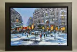 Winter in piccadilly circus by Csilla Orban, oil on canvas, sold Jun 2021