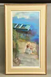 La playa v by Domingo Álvarez Gómez, pastel on paper, sold Jun 2021