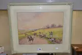 One with a horse and rider in a by W. McDads, watercolor, offered Jun 2021