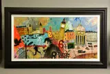 Sherlock holmes by Richard Burel, mixed media on canvas, sold May 2021
