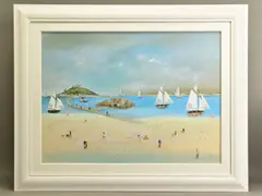 Crossing the causeway by Lucy Young, oil on canvas, sold May 2021