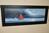 Yachts sailing by moonlight by Ben Payne, oil on canvas, sold May 2021