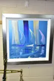 YACHTS RACING UNDER FULL SAIL, initialled bottom right, oil on by Duncan Macgregor Dmac, oil on canvas, sold May 2021
