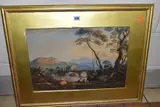 Figures and cattle resting beside a river by John Varley, watercolour on paper, sold May 2021