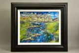 By a brook by Katharine Dove, mixed media on canvas, sold May 2021