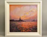 Venice lagoon sunset by Stephen Collett, oil on canvas, sold May 2021