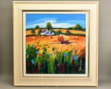 Straw bales, ancrum by Lynn Rodgie, oil on canvas, sold May 2021