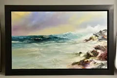 On the rocks iii by Philip Gray, oil on canvas, sold May 2021