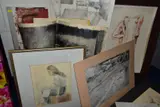 to include George Butler (1904-1999) full length seated study of a female by Paintings And Drawings, 1983, watercolour on paper, sold May 2021