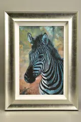 Young zebra by Rolf Harris, print, sold May 2021