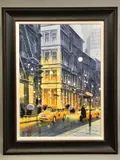 Waiting to cross - new york by Peter J. Rodgers, watercolour on paper, sold Apr 2021