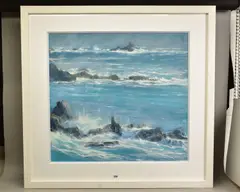 Battered headlands, lands end 2 by James Bartholomew, pastel on paper, sold Apr 2021