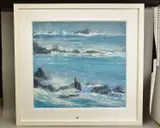 Battered headlands, lands end 2 by James Bartholomew, pastel on paper, sold Apr 2021