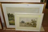 The ruins of a castle nestled within a landscape by G V Sheriff, watercolour on paper, sold Apr 2021