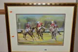 PRINTS AND MAPS, etc, to include a pastel drawing of a Polo Match, indistinctly by Pastel Drawing, PASTEL, sold Apr 2021