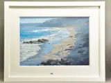 'WINDBREAK, SENNON COVE', a Cornish coastal landscape, by James Bartholomew, pastel on paper, sold Apr 2021