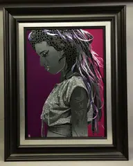 'SOMEONE TO WATCH OVER ME - STUDY', a portrait of Amy Winehouse, by Paul Normansell, acrylic, sold Apr 2021