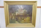'A SUNDAY MORNING IN JUNE, WOODCHURCH IN THE WIRRAL', depicting by W.a. Shackleton, oil on canvas, sold Mar 2021