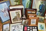to include two oil paintings depicting steam trains, signed David and Dave by Paintings And Prints Etc, oil, sold Mar 2021