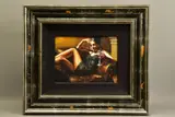 Red on yellow iii by Fabian Perez, oil on canvas, sold Mar 2021