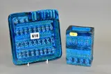 size approximately 17cm x 17cm, together with a 'Rimini Blu' vase, by Bitossi 'rimini Blu' Ashtray, oil, sold Mar 2021