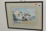 A cornish village scene by James Marshall Heseldin, watercolour on paper, sold Mar 2021