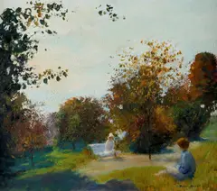 Paysage à l'Étang-la-Ville Signed Pierre Roussel by Pierre Roussel, Oil on canvas, sold May 2021