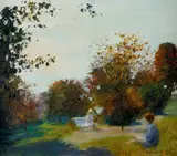Paysage à l'Étang-la-Ville Signed Pierre Roussel by Pierre Roussel, Oil on canvas, sold May 2021