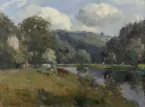 The River Wye Signed C by Campbell Archibald Mellon, Oil on board, sold May 2021