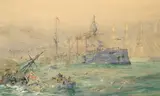 HMS Kent standing by the sunken Nürnberg during the Battle of by William Lionel Wyllie, Watercolour heightened with bodycolour, sold May 2021