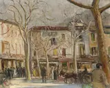 Market Scene by Hal Woolf, Oil on board, sold May 2021
